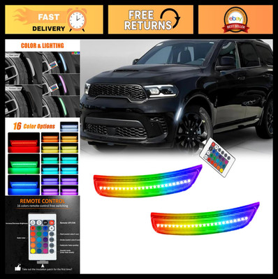 RGB LED Side Marker Light for Dodge Durango 2021 2022 2023 2024 2025 Front Bumpe