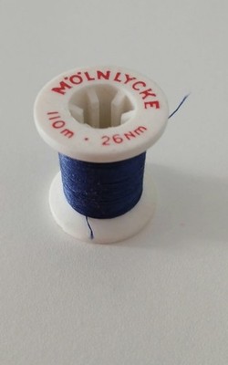 Vintage Mölnlycke Blue Sewing Thread Spool Collectable