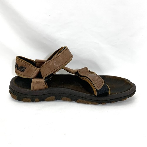 Teva Men’s Leather Walking Hiking Sandals Brown Men’s Size 10 - Picture 3 of 16