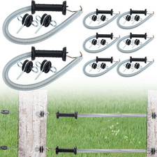 Hicarer 2 Set Electric Fence Gate Kit with Spring Handles Screw-In Ring Insula