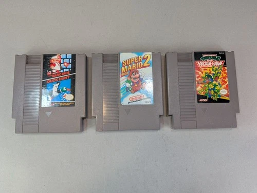 Vintage Nintendo NES Game Lot Super Mario Bros 1 & 2 Duck Hunt & Turtles II