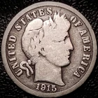 1915 S Barber Dime - VG - 90% Silver 10C