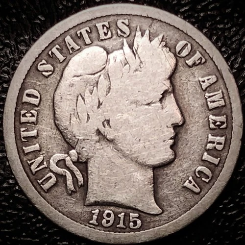 1915 S Barber Dime - VG - 90% Silver 10C