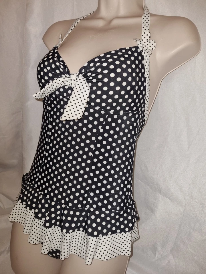 Gorgeous black white KELLY BROOKS swimming bathing costume Swimdress suit size 8 - Image 2 of 4