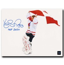 Kim St-Pierre Team Canada Autographed Flag 8x10 Photo NO TARIFFS