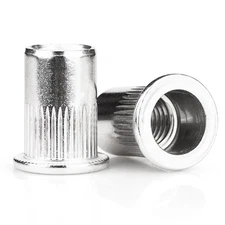 30Pcs M10 Rivet Nuts, 304 Stainless Steel Flat Head Rivnut Threaded Insert Nutse
