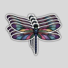 4PCS Dragonfly Stained Glass Stickers: Waterproof Vinyl Decals