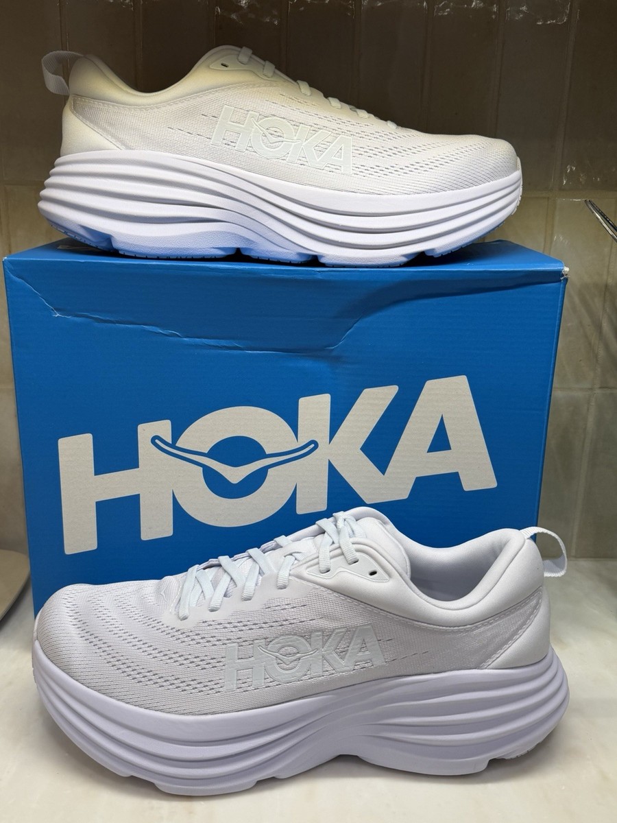Size 10 - Hoka One One HOKA Bondi 8 Triple White for sale online