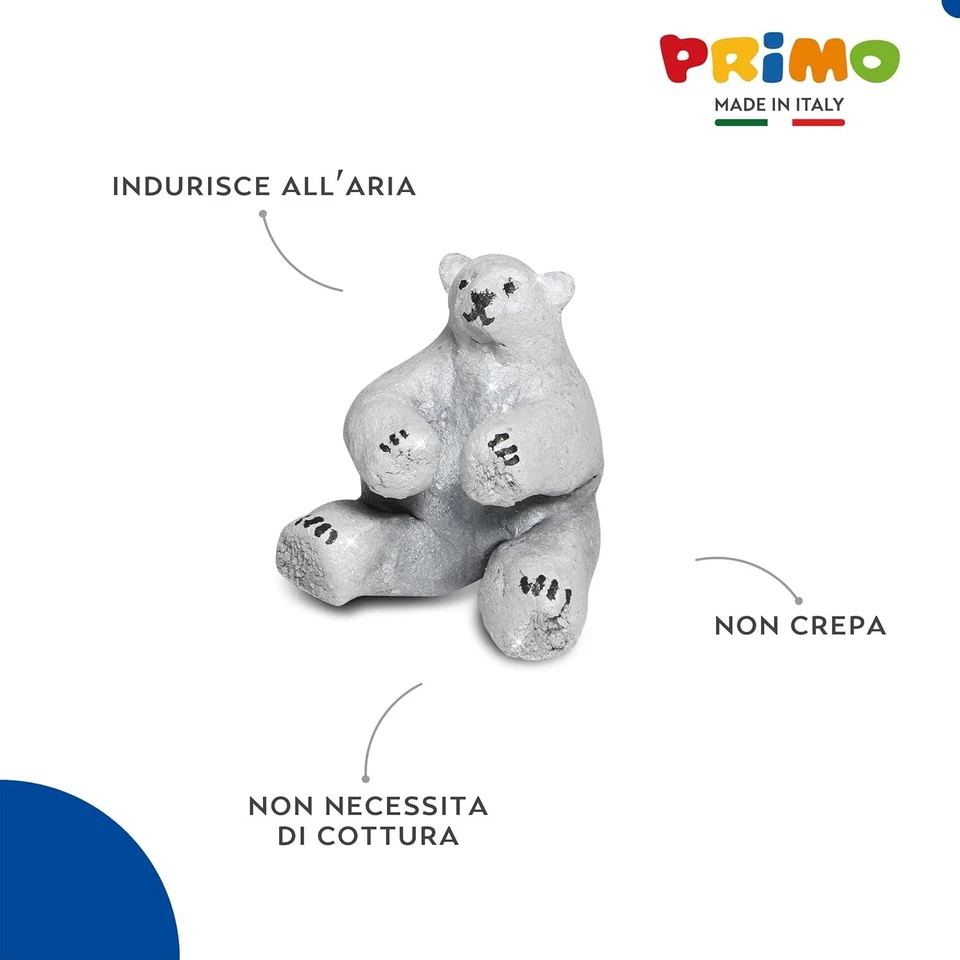 PRIMO - Pasta Modellabile Dermatologicamente Testata 250g Inodore Vegan, Panetto - Immagine 2 di 4