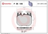 Brembo P 06 106 Bremsbelagsatz, Scheibenbremse For Alpina BMW BMW (Brilliance) R