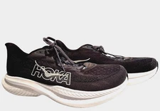 HOKA One One Mack 6 Mens 12 2E (EE)  (Wide) Running Shoe Black / White 1147833