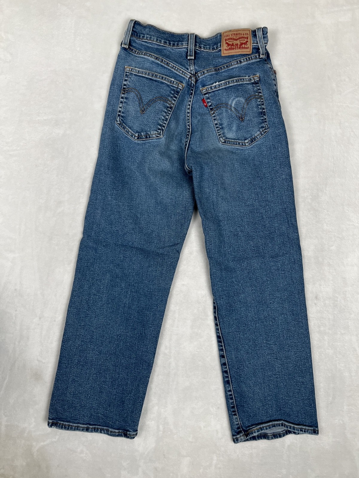 Levi’s Ribcage Straight Ankle Jeans Women’s 27 High Rise Button Fly Blue Denim thumbnail 6