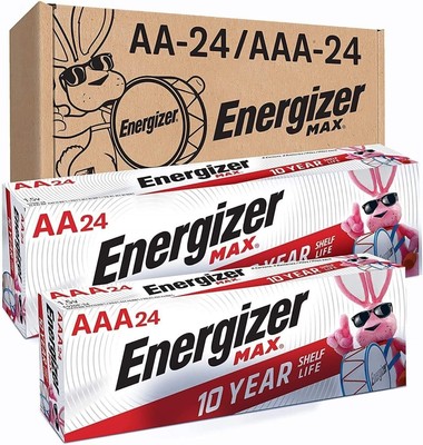 Energizer AA Batteries and AAA Batteries, 24 Max Double A Batteries and 24 Max