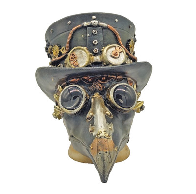 Steampunk PESTDOKTOR Statue FIGUR Skulptur schwarz  Steam  KUNSTHARZ JMA331.2