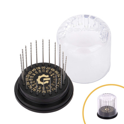 GYROS 20 PCS Mini Twist Drill Bit Set #61 to #80 w/Dome Storage Case, High-Sp...