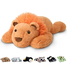 20 Weighted Lion Plush Toy - Soft Stuffed Animal Body Pillow for Kids  Teens