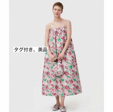 GANNI Jacquard Strap Dress Floral Pattern Size S