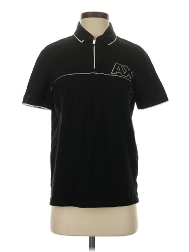 Armani Exchange, Armani Exchange Women Black Short Sleeve Polo S