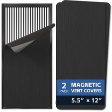 2 Pack Strong Magnetic Vent Covers 5.5  x12  Metallic Black Air Vent Magnet Cover