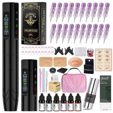 Eyebrow Tattoo Gun Microblading Kit Wireless Rotary Tattoo Pen Machine with D...