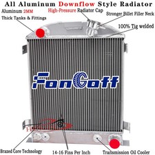 3 Row Aluminum Radiator Fit 1930-1931 Model A Hi-Boy Chevy V8 Engine CC1...