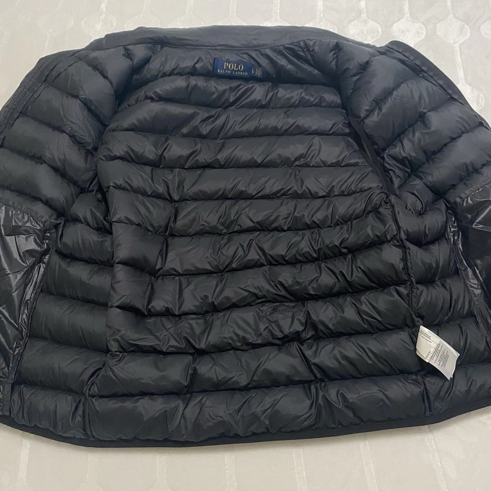 Polo Ralph Lauren Men's Down Puffer Vest Large Black Packable Lightweight - Image 2 of 4