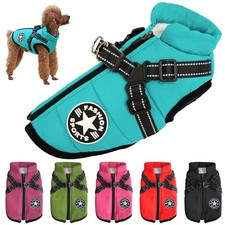 Pet Dog Jacket With Harness Winter Warm Dog Clothes Waterproof Dog Coat Outfits