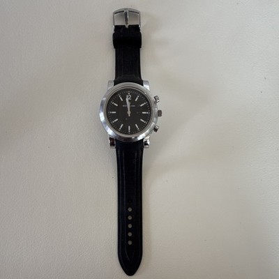 Montblanc Quartz Analog Chronograph Watch 40mm Black Dial Silver Steel Rubber