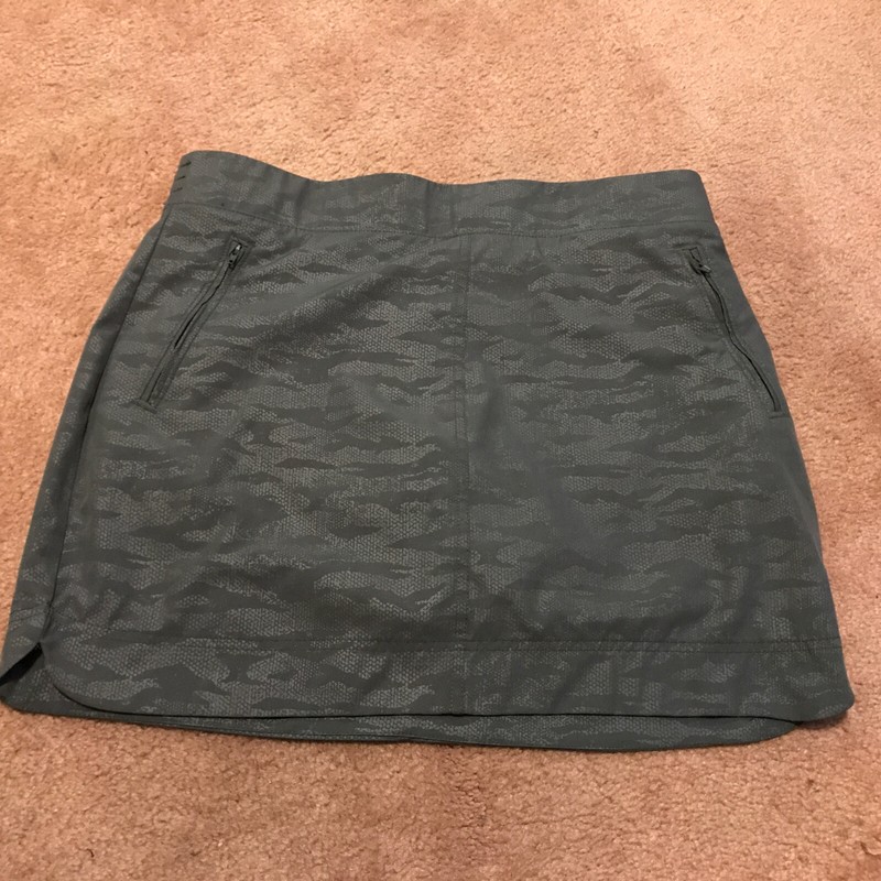 ORVIS WOMEN'S TRAVEL SKORT Camo EMBOSSED Green Skirt Mesh Inner Short Large