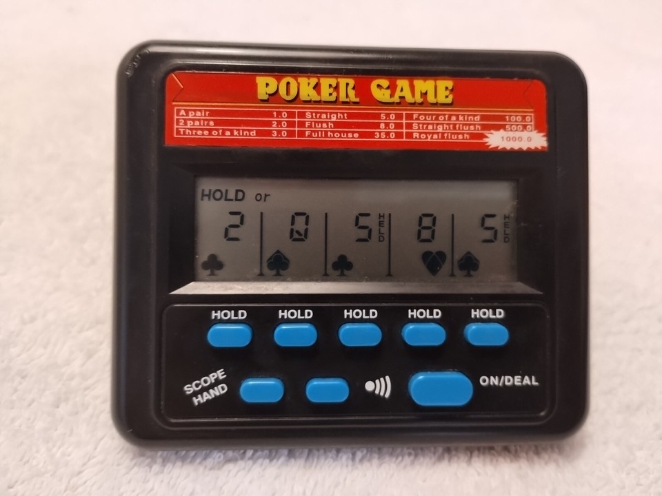 Vintage Electronic Handheld Poker game Working great eBay