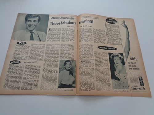 PICTUREGOER - AUGUST 9th, 1958 - TONY CURTIS, PIER ANGELI, JAYNE MANSFIELD - Picture 5 of 5