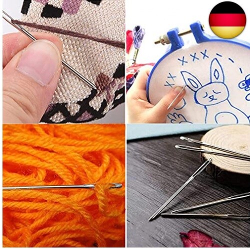 Stopfnadeln Nähen Nadeln Set 12 STK Stumpfe Nadeln, Sticknadeln, Großäugige St - Bild 6 von 6