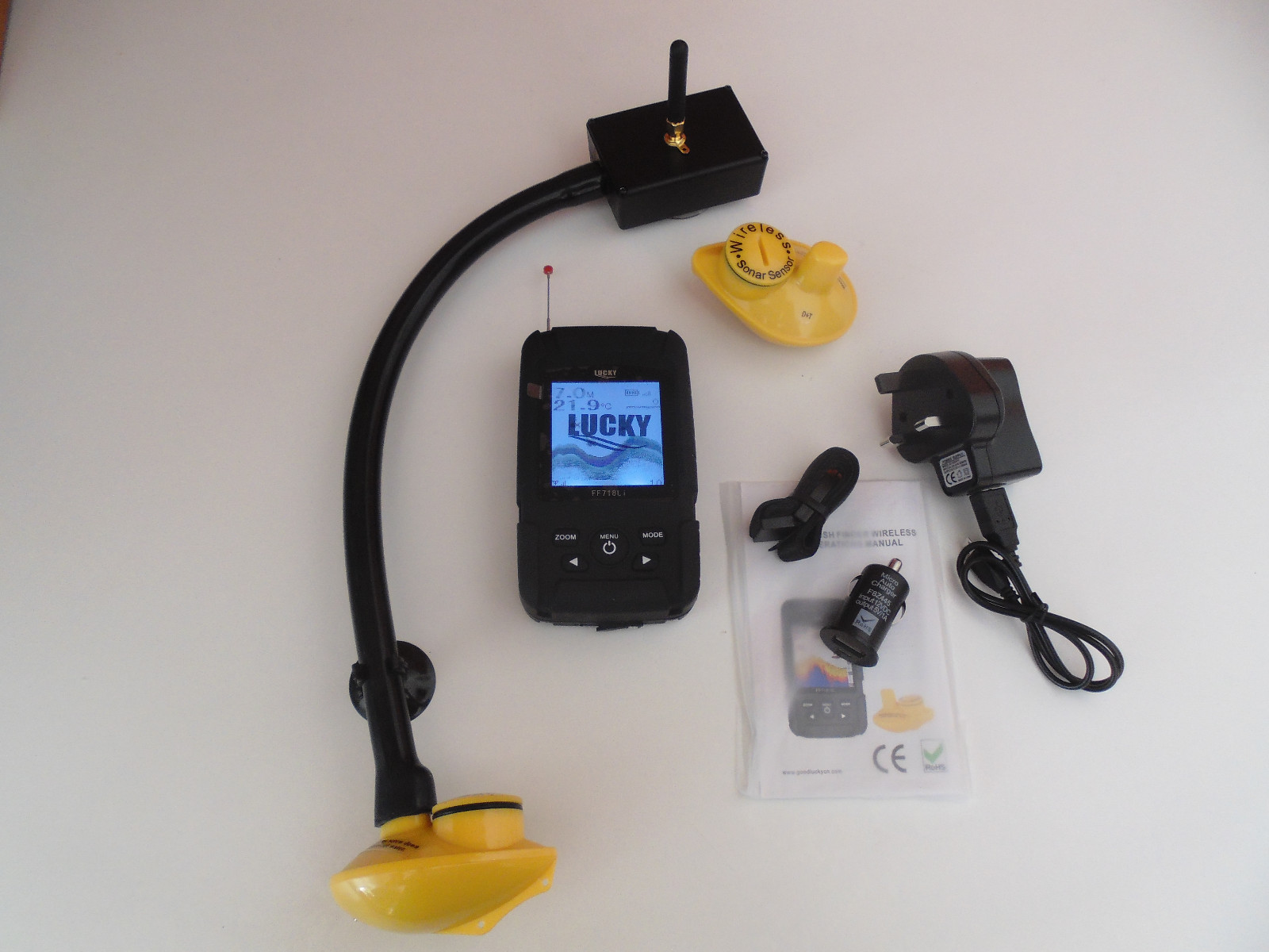 Fish finder, Bait boats, 200m range , 2 sensors, Carp Fishing, universal, Lucky