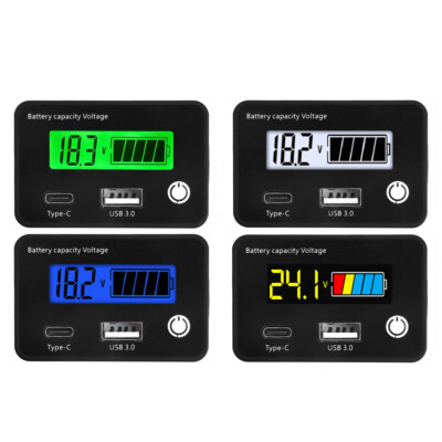 Battery Capacity Monitor DC8-30V Battery Meter Voltage Power Indicator Tester
