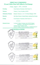 USPS FDC Ceremony Program #3054 C1E1 Yellow Rose Americover 3 Show Cancels 1997