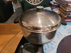 Revere Ware 1801 6 QT Stainless Stock Pot Copper Bottom W 2 Lids Reg & Dome — photo 1