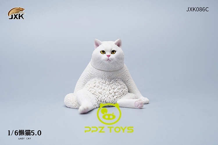 JXK 1/6 Lazy Cat 5.0 White Ver. Animal Model Toy Figure Statue
