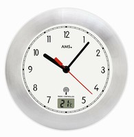 Ams 5920 Badezimmeruhr Wanduhr Funk Funkwanduhr Analog Temperatur