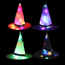 4 Pcs Halloween Decoration Witch Hat LED Lights Halloween Witch Hat Party Decor