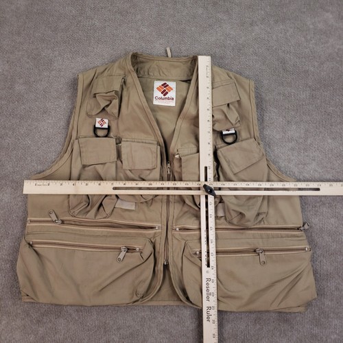Giubbotto Columbia Sportswear vintage uomo marrone medio pesca caccia zip tasche - Foto 2 di 16