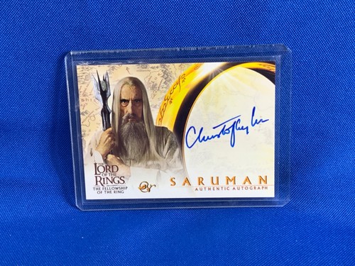 Christopher Lee LOTR The Fellowship Of The Ring Topps Signed
