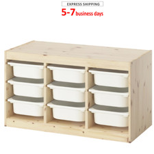 IKEA TROFAST Storage combination with boxes, light white stained pine/white New