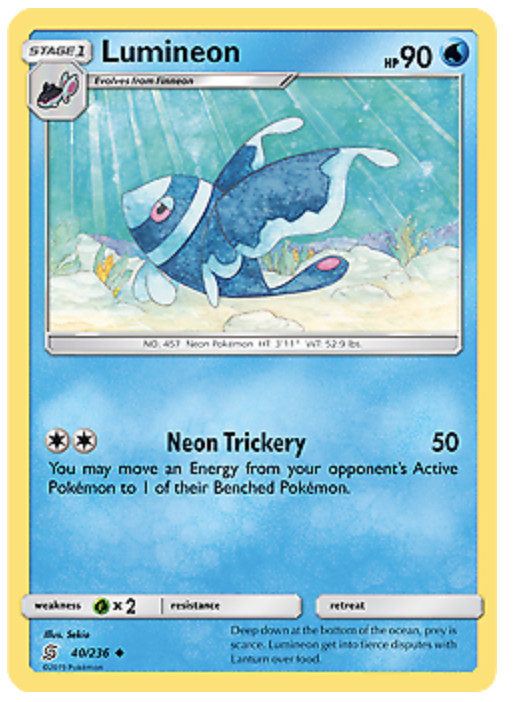 Pokemon - Lumineon - 40/236 - Uncommon - Nonholo - Unified Minds - NM/M