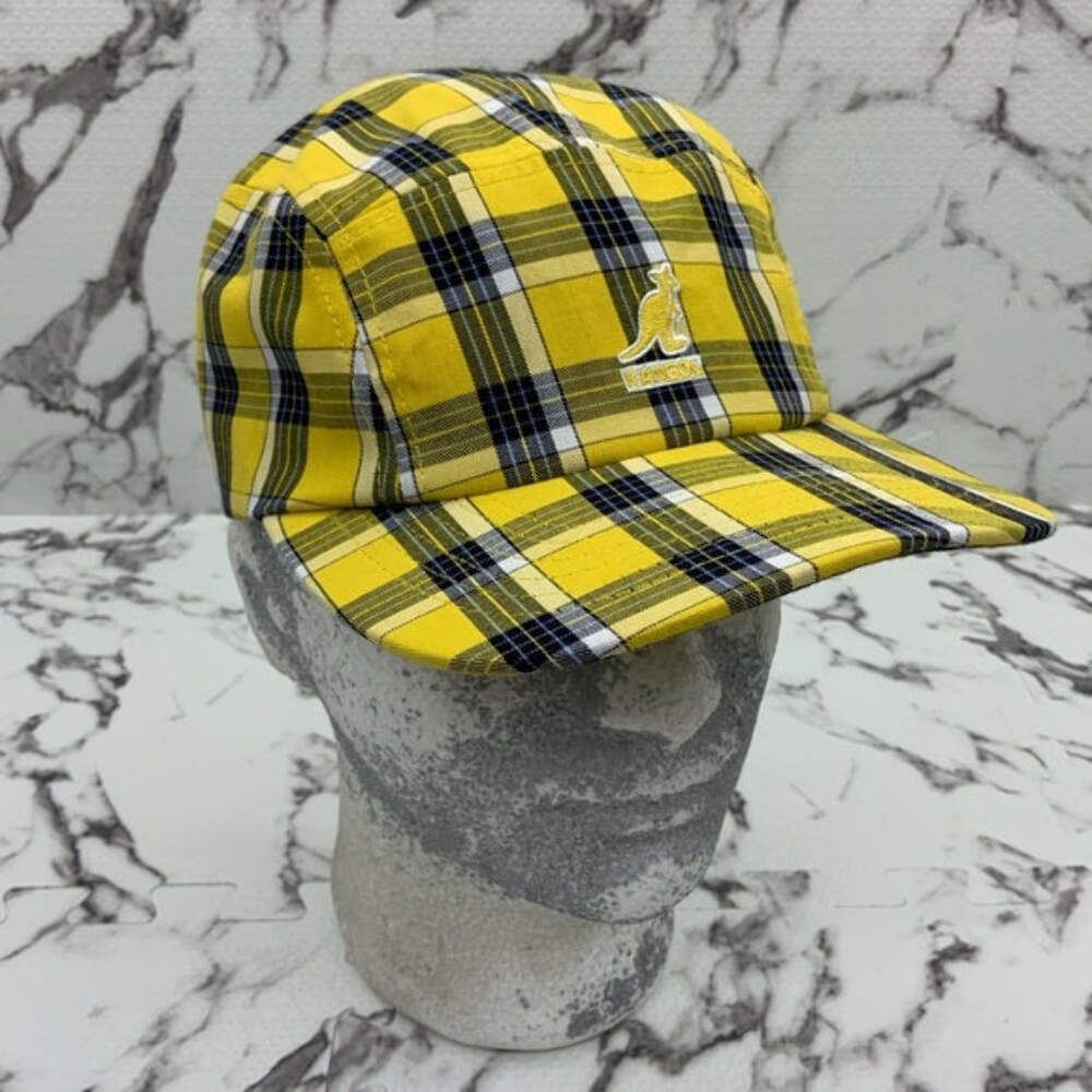 SOLD OUT Men's Kangol Summer Plaid Panel Black Yellow White Baseball  Casua