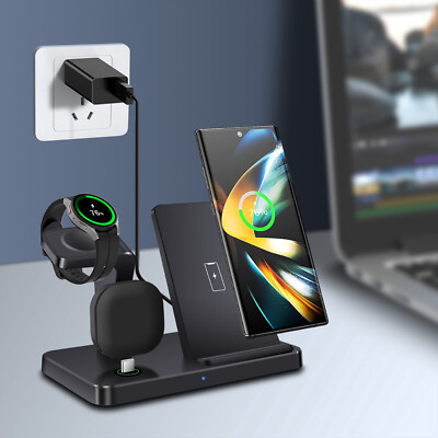 3In1 Fast Wireless Charger Charging Station For Samsung Galaxy Watch  Ultra/7 S25