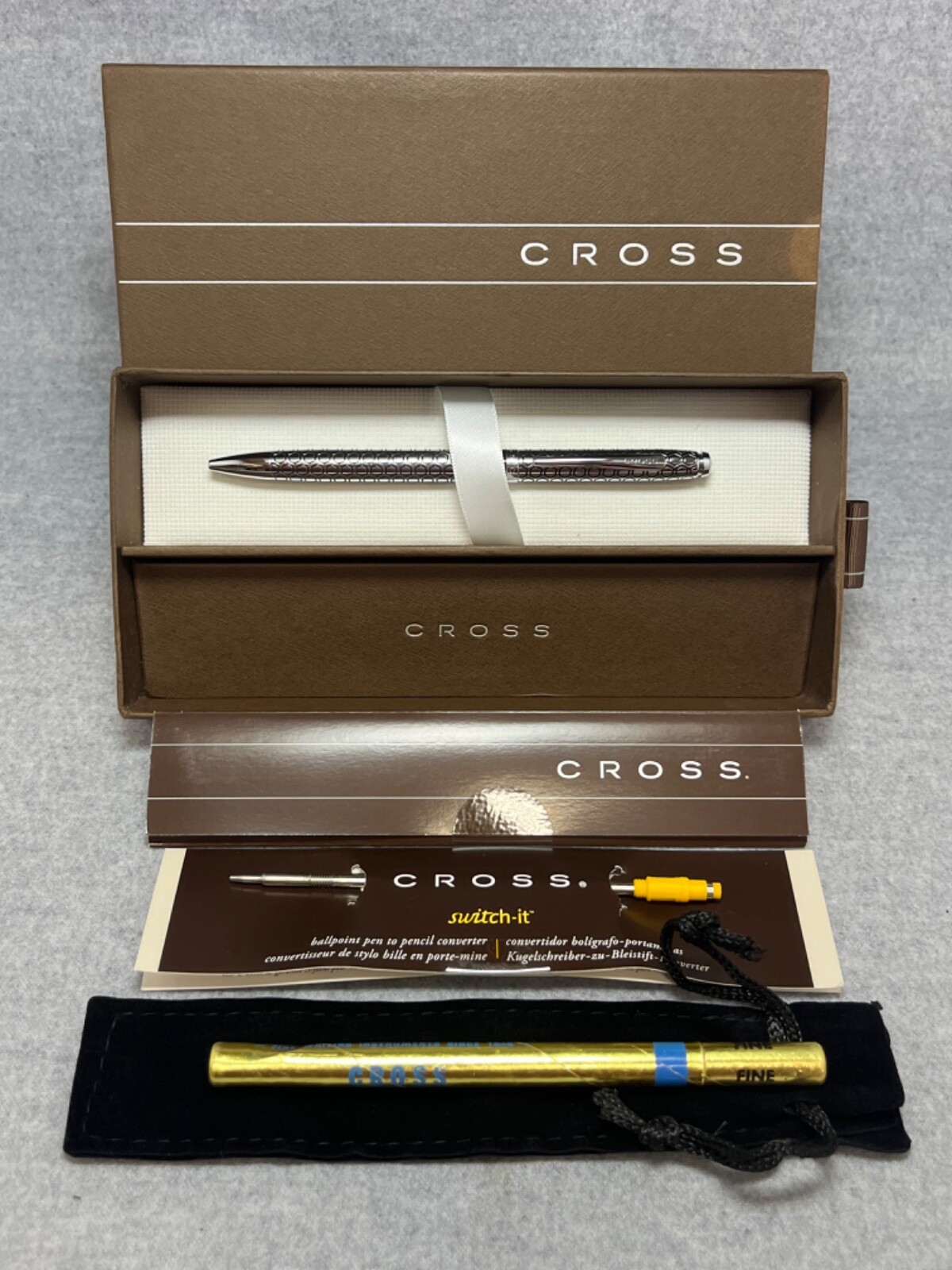 Cross Advantage Chrome Hex Pattern Pen (AT0482-1) + Switch I