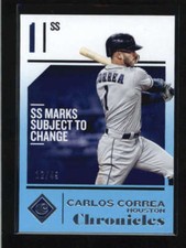CARLOS CORREA 2018 PANINI CHRONICLES #45 LIGHT BLUE #12/49 AH9317