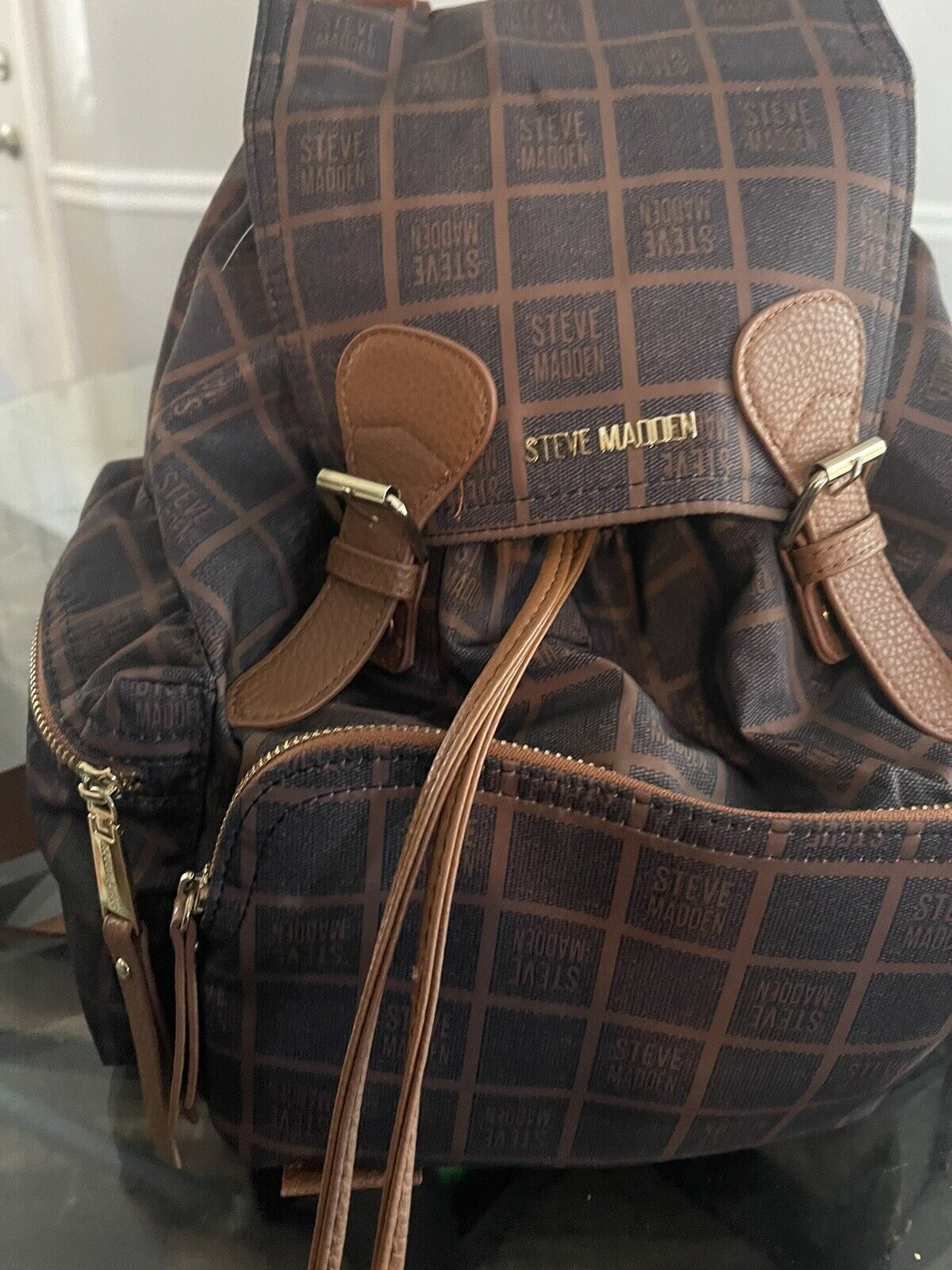 Steve Madden Dark Brown Nylon Backpack Adjustable… - image 4