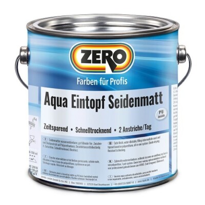 ZERO Aqua Eintopf Seidenmatt Holzlack 2,5 Liter RAL Farbtöne