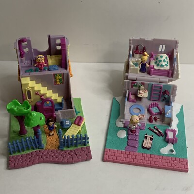 Vintage 1993 Polly Pocket Ski Lodge Chalet Bluebird & 1994 House **Incomplete**